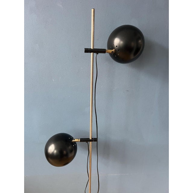 Metal Mid-Century Black Eyeball Floor Lamp For Sale - Image 7 of 11