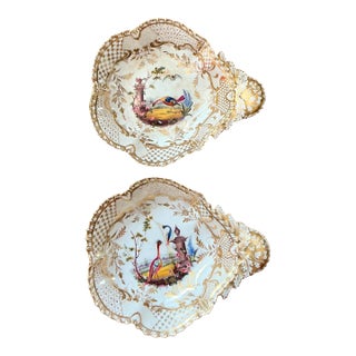 Vintage Regency Gilt Tipped Bowls - Set of Two For Sale