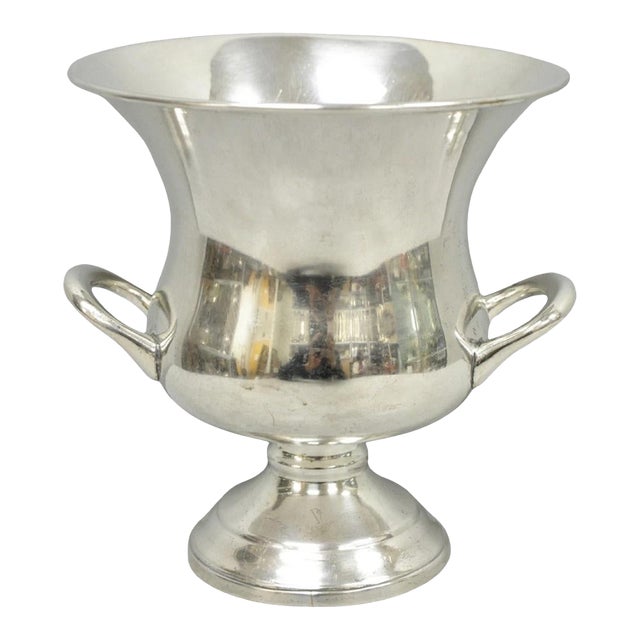 Vintage Leonard Small Silver Plated Trophy Cup Urn Champagne Chiller Ice Bucket For Sale
