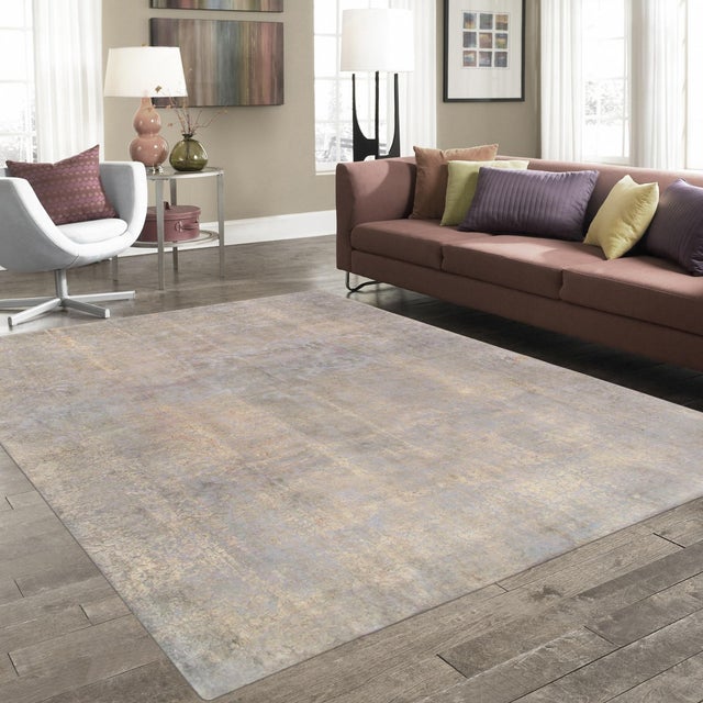 Overdye Gold Wool Area Rug- 9' 7" X 12' 6" For Sale - Image 4 of 4
