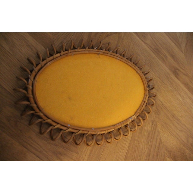 Round Wall Mirror in Rattan and Bamboo, 1960s For Sale - Image 10 of 14