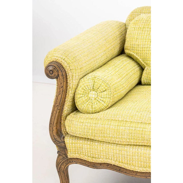 French Provincial French Provincial Style Chartreuse Sofa For Sale - Image 3 of 6
