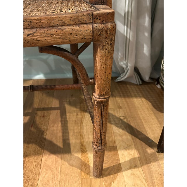 Mid 20th Century Hollywood Regency Chinese Chippendale Faux Bamboo Armchair For Sale - Image 9 of 12