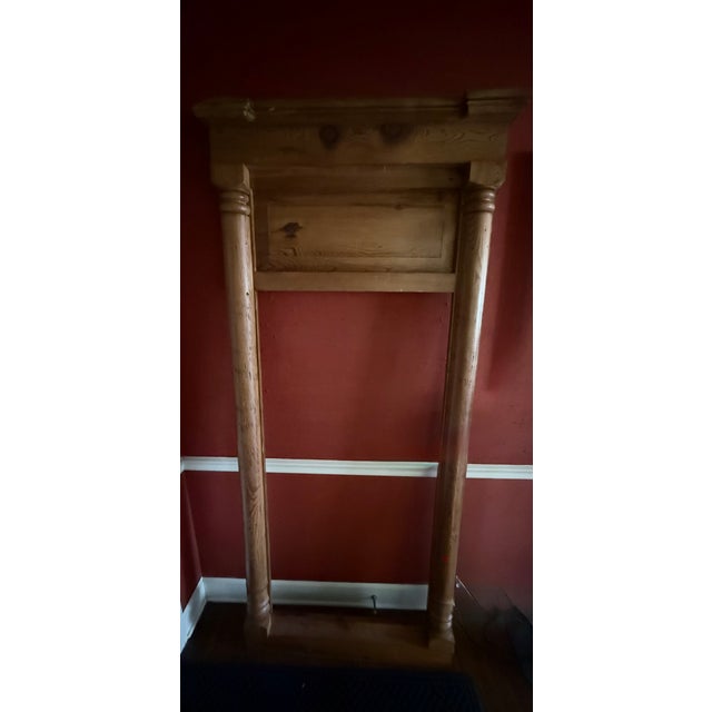 Mid-Century Modern Monumental Antique Pine Overmantel Mirror Frame | Architectural Salvage For Sale - Image 3 of 6