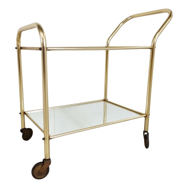 Vintage Brass Drinks Trolley, 1960s For Sale