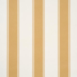 Schumacher Rafe Stripe Wallcovering In Marigold For Sale