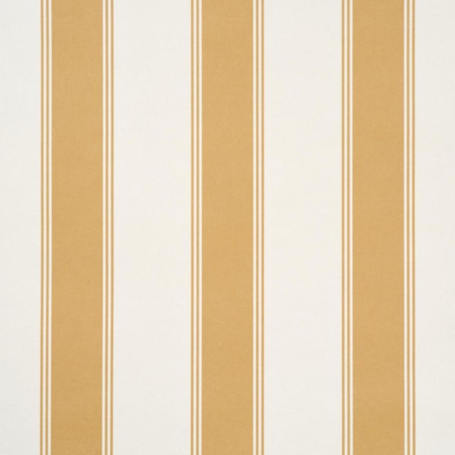 Schumacher Rafe Stripe Wallcovering In Marigold For Sale