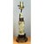 Mid-Century Modern Vintage Jadite Carved Lamp With Brass For Sale - Image 3 of 12