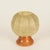 Beige Mid-Century Scalopped Cocoon Table Lamp with Wood Base attributed to Achille Castiglioni for Flos, Italy, 1960s For Sale - Image 8 of 11