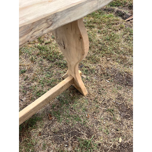 French 19th Century Bleached Solid Oak Country Console Table For Sale - Image 4 of 12