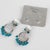 Silver Christian Dior Silvered Metal Clip Earrings with Mother of Pearl and Turquoise For Sale - Image 8 of 11