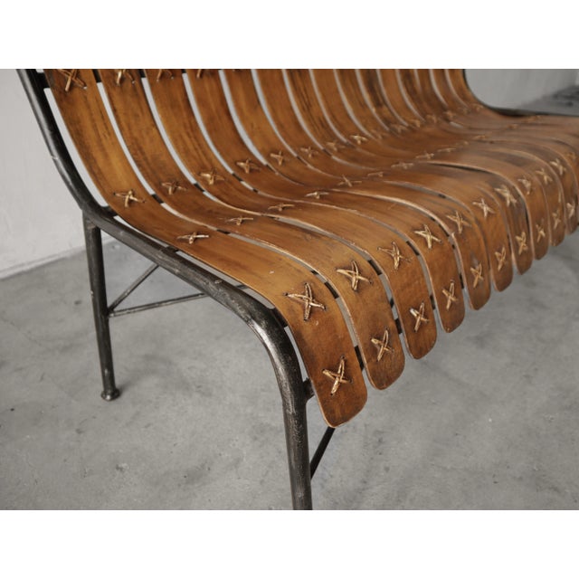 Mid Century Bentwood Slat Bench Chairish
