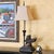 Vintage Neoclassical Bronze Winged Lion Griffin Table Lamp With Linen Shade For Sale - Image 18 of 18