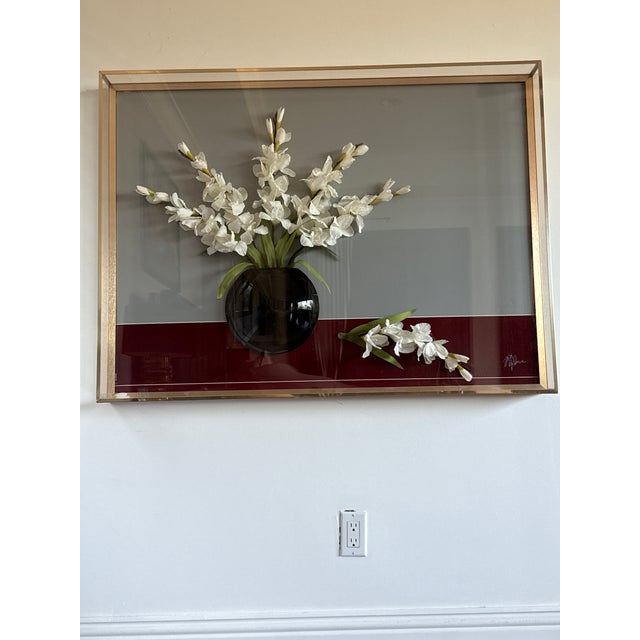 3-D art frame with gladiolus flowers made to feel like a garden oasis in your bedroom. Jon Gilmore 3-D Floral Vase Art...