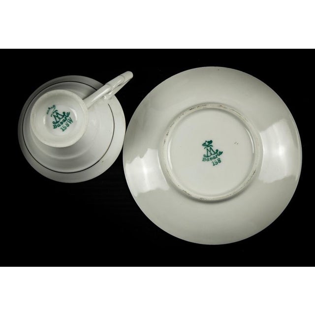 20th Century European Porcelain Coffee Set with Cups and Plates, Set of 18 For Sale - Image 14 of 15