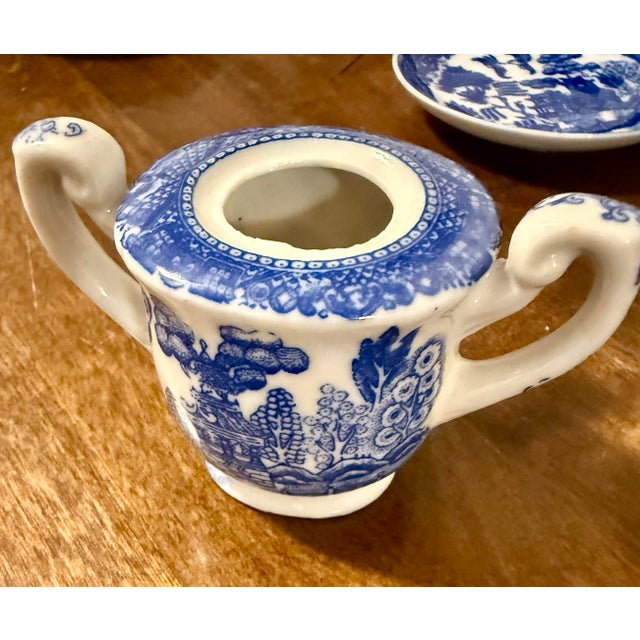 Mid 20th Century Blue Willow Childs Tea Set Dishes - 11pcs For Sale - Image 9 of 12