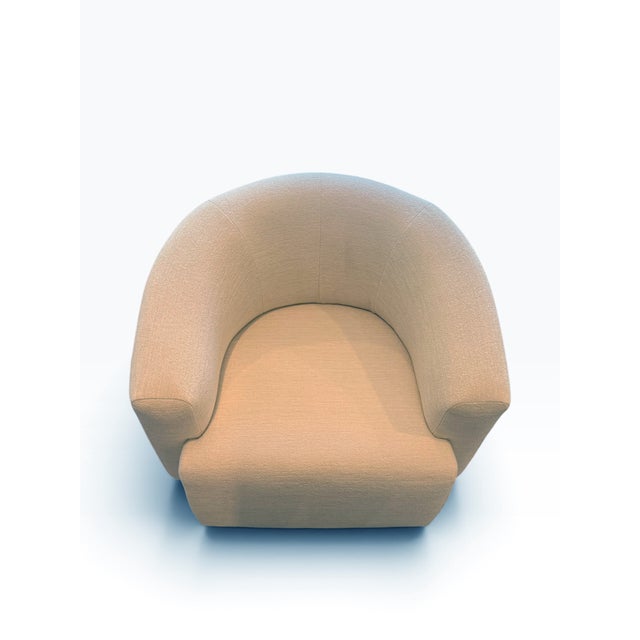 Pair of Arhaus Savoy Swivel Chairs in Cream Upholstery – Made in Usa For Sale - Image 9 of 12