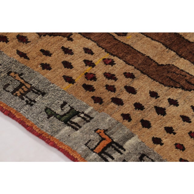 1950s Vintage Animal Pictorial Gabbeh Wool Rug by Rug & Kilim, Afghanistan, 1950-1959 For Sale - Image 5 of 10
