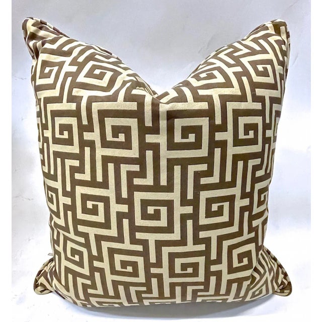 Modern Vintage Greek Key Style Geometric Pillows, Pr For Sale - Image 3 of 5