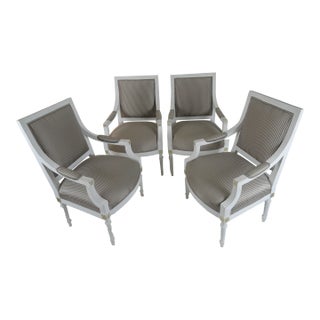 19th Century Vintage Gustavian Armchairs - Set of 4 For Sale