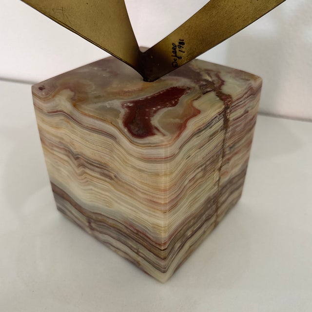 1980’s Modernist Abstract Brass Sculpture by Curtis Jeré For Sale - Image 6 of 9