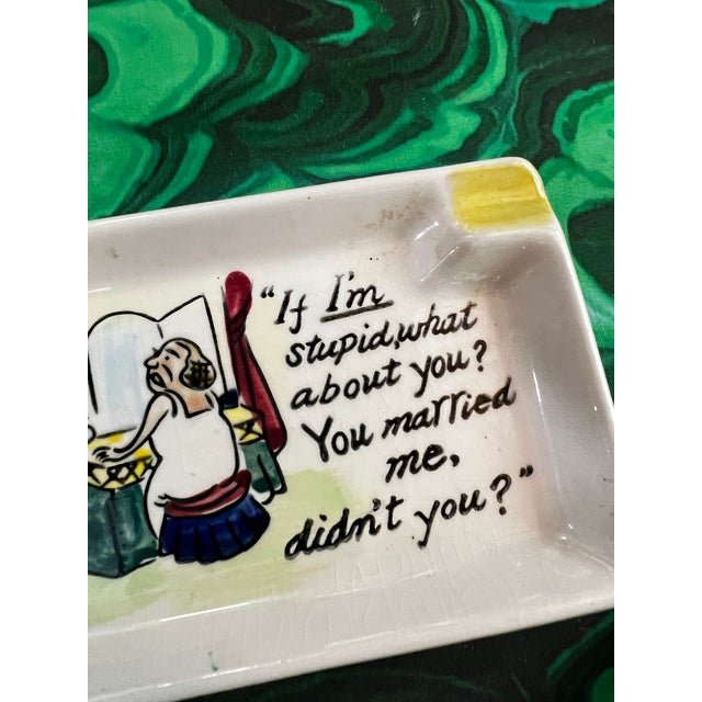 White Pair of Cartoon Painted Catchalls For Sale - Image 8 of 9