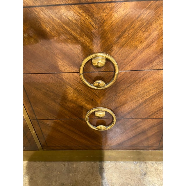 Postmodern Mastercraft Triple Dresser With Ebony Inlay For Sale In Charlotte - Image 6 of 9