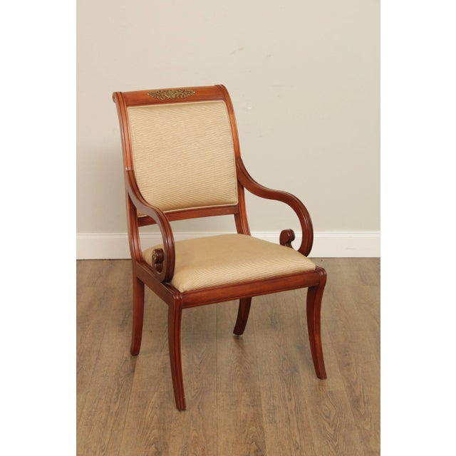 Traditional Late 20th Century French Empire Style Mahogany Ormolu Mounted Dining Chairs Attributed to Henredon - Set of 8 For Sale - Image 3 of 13