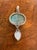 Contemporary Vintage Sterling Silver Pendant Featuring Emerald in Matrix Stone and Moonstone For Sale - Image 3 of 5