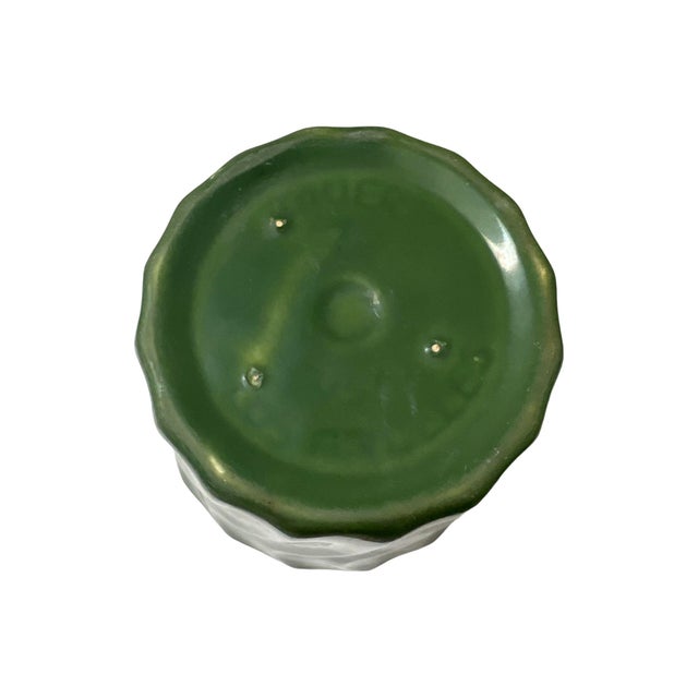 Vintage Mid Century Modern Ceramic Bauer Swirl Green Planter, 1950s Los Angeles For Sale - Image 9 of 10