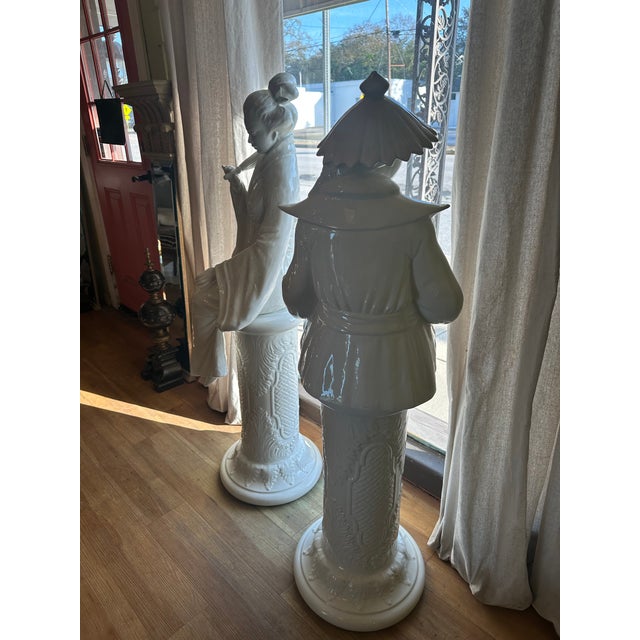 White Large Blanc De Chine Style Oriental Figures For Sale - Image 8 of 14