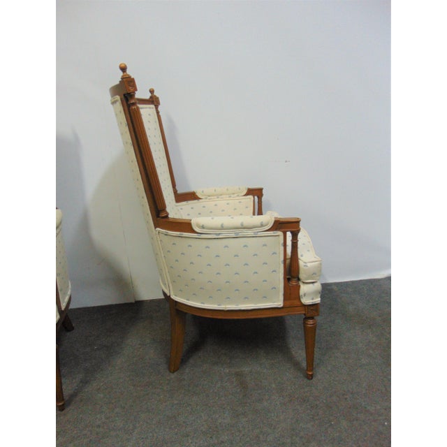 Wood Louis XV Style Walnut Carved Armchairs - a Pair For Sale - Image 7 of 9