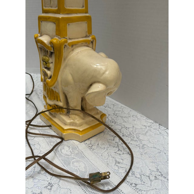Vintage 1970s Hollywood Regency Romanesque Originals Elephant Obelisk Table Lamp For Sale - Image 9 of 10