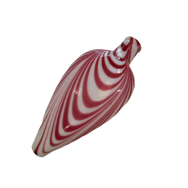 Early 19th Century White With Red Nailsea Glass Pocket Flask For Sale - Image 4 of 6