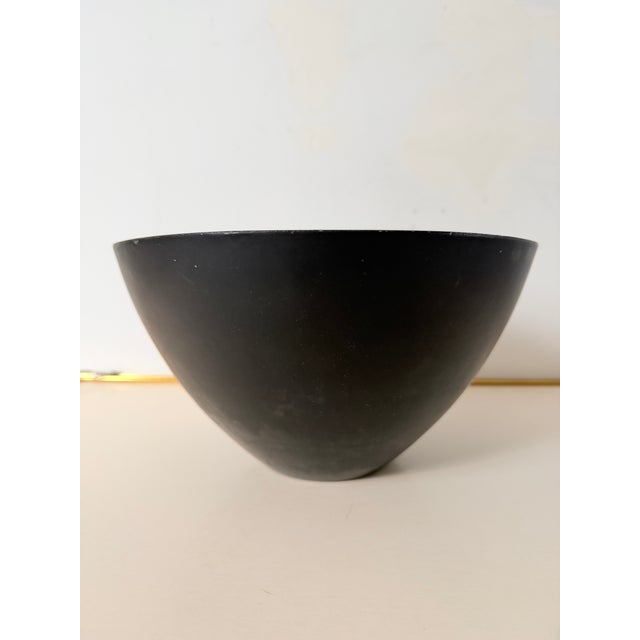 Black Vintage Mid Century Krenit Enamel Bowl by Herbert Krenchel for Torben Ørskov, Denmark 1950s For Sale - Image 8 of 12