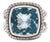 David Yurman 13.85ctw Blue Topaz and Diamond Ring, SterlingSilver 18k White Gold, Size 8.25 For Sale