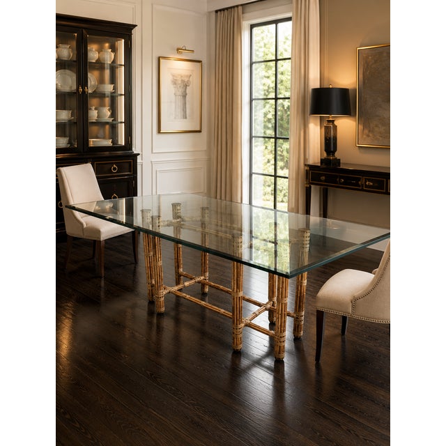 A timeless example of McGuire’s iconic craftsmanship, this rectangular dining table showcases the brand’s signature use of...