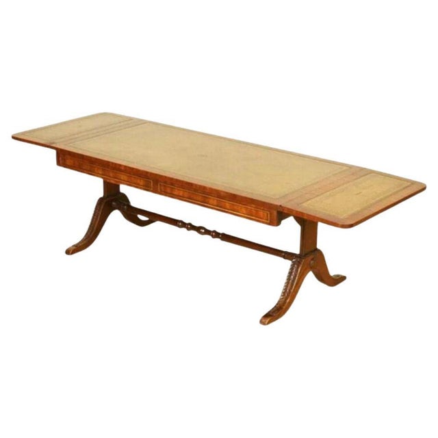 Vintage Extendable Coffee Table with Leather Top and Carved Legs from Bevan-Funnell For Sale - Image 12 of 12
