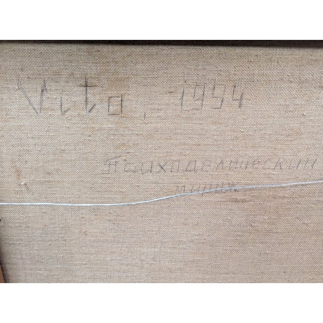 1990s Original Oil Painting After Gustav Klimt For Sale - Image 4 of 11