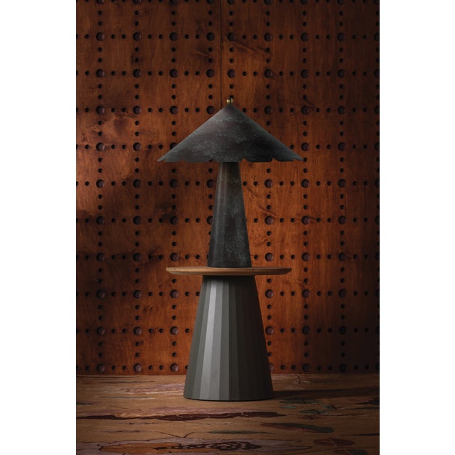 2020s Hudson Valley Lighting Folly Beach 20.75 in. 1 Light Table Lamp in Verdigris Finish For Sale - Image 5 of 7