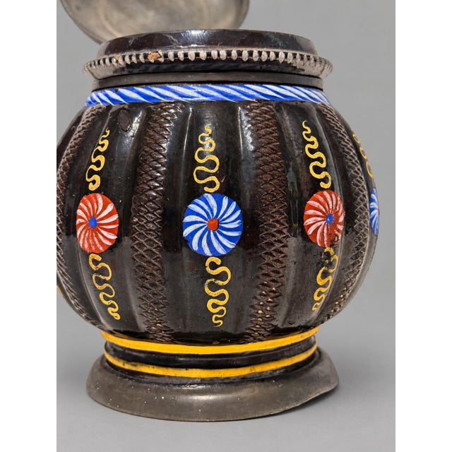German Saxon Annaberg-Type Enamelled Krug Dated 1710 For Sale - Image 10 of 13