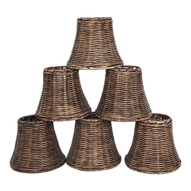 Wicker Bell Shaped Chandelier Shades Set Of 6 Chairish