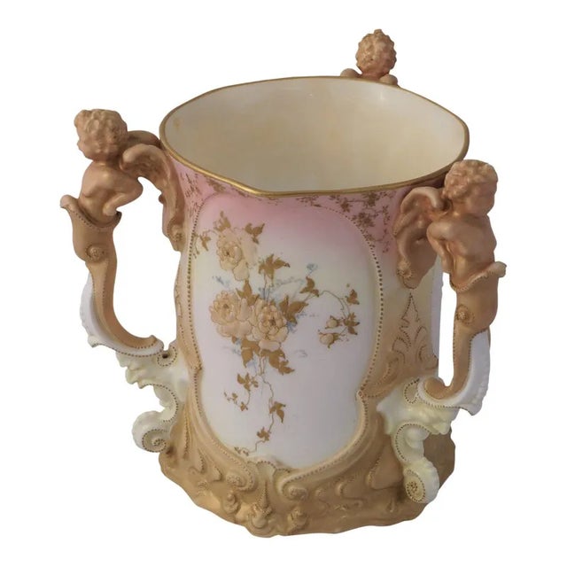 White 1900s English Victorian Style Porcelain Royal Doulton Loving Cup For Sale - Image 8 of 8