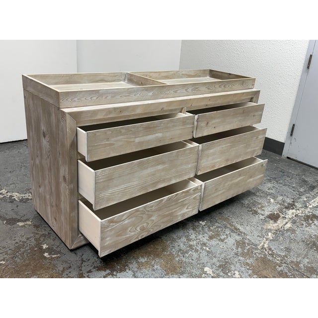 Restoration Hardware Restoration Hardware Callum Wide Dresser + Topper Set For Sale - Image 4 of 12
