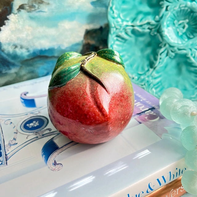 Chinoiserie Ceramic Altar Fruit Peach For Sale In San Antonio - Image 6 of 8