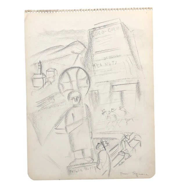 1930s Helen Malta Times Square Drawing For Sale - Image 4 of 5