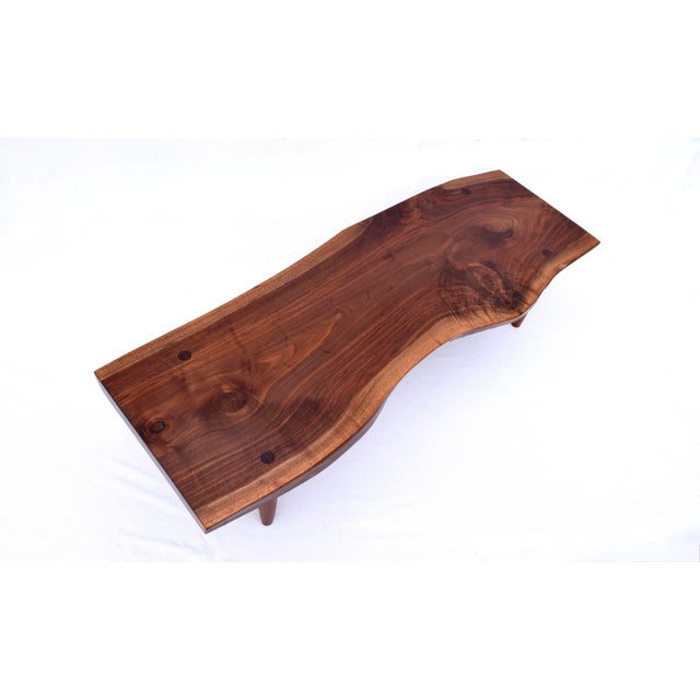 Phillip Lloyd Powell 1950's Black Walnut Studio Cocktail Table Attr: Phillip Lloyd Powell For Sale - Image 4 of 13