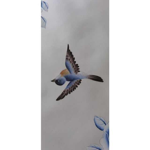 Chinoiserie 36" * H100"/Panel * 4ps, 21st Century Porcelain Blue and White Chinoiserie Scenic Wallpaper Murals For Sale - Image 3 of 9