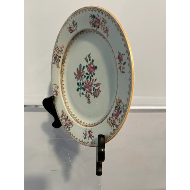 Ivory Mid 19th Century Chinese Qing Period Famille Rose Round Plate For Sale - Image 8 of 13