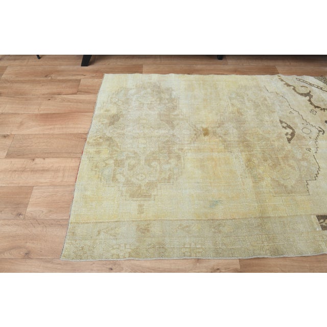 1970s Vintage Handmade Wool Cotton Turkish Beige Runner Rug For Sale - Image 9 of 11